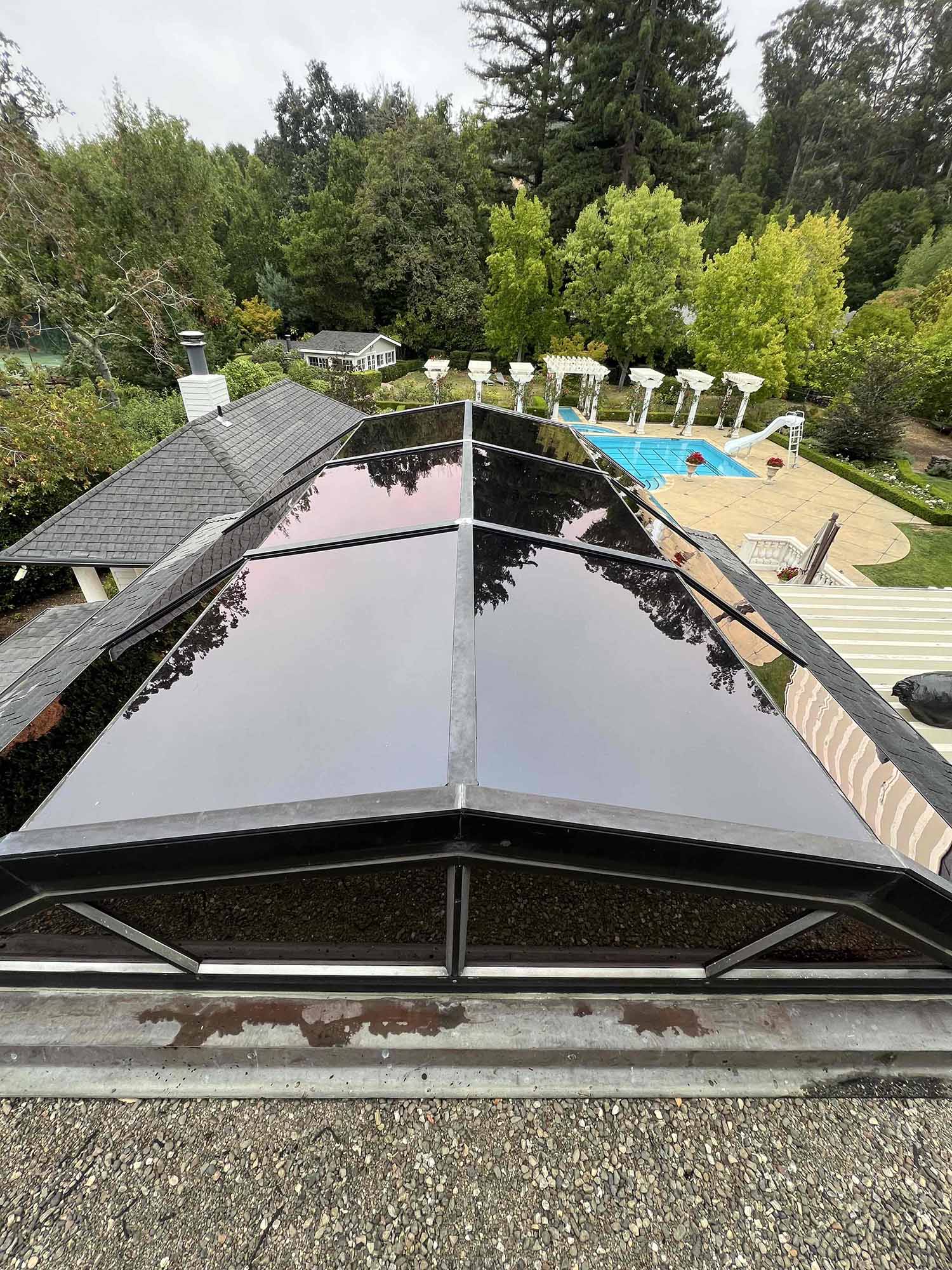 Exterior Window Film for Skylights in a San Rafael, CA Home, installed by ClimatePro. Get a free estimate in the San Francisco Bay Area today.