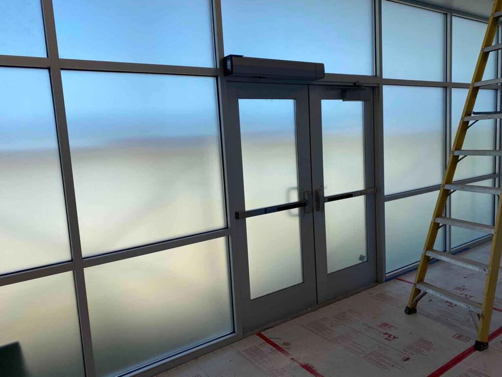 Decorative Privacy Window Film for an American Canyon Business. Installed by ClimatePro.