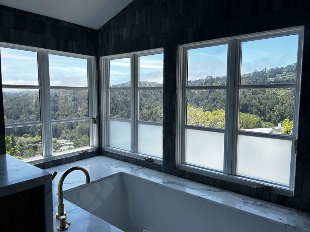 ClimatePro Installs Privacy Window Film in a Mill Valley, CA Bathroom